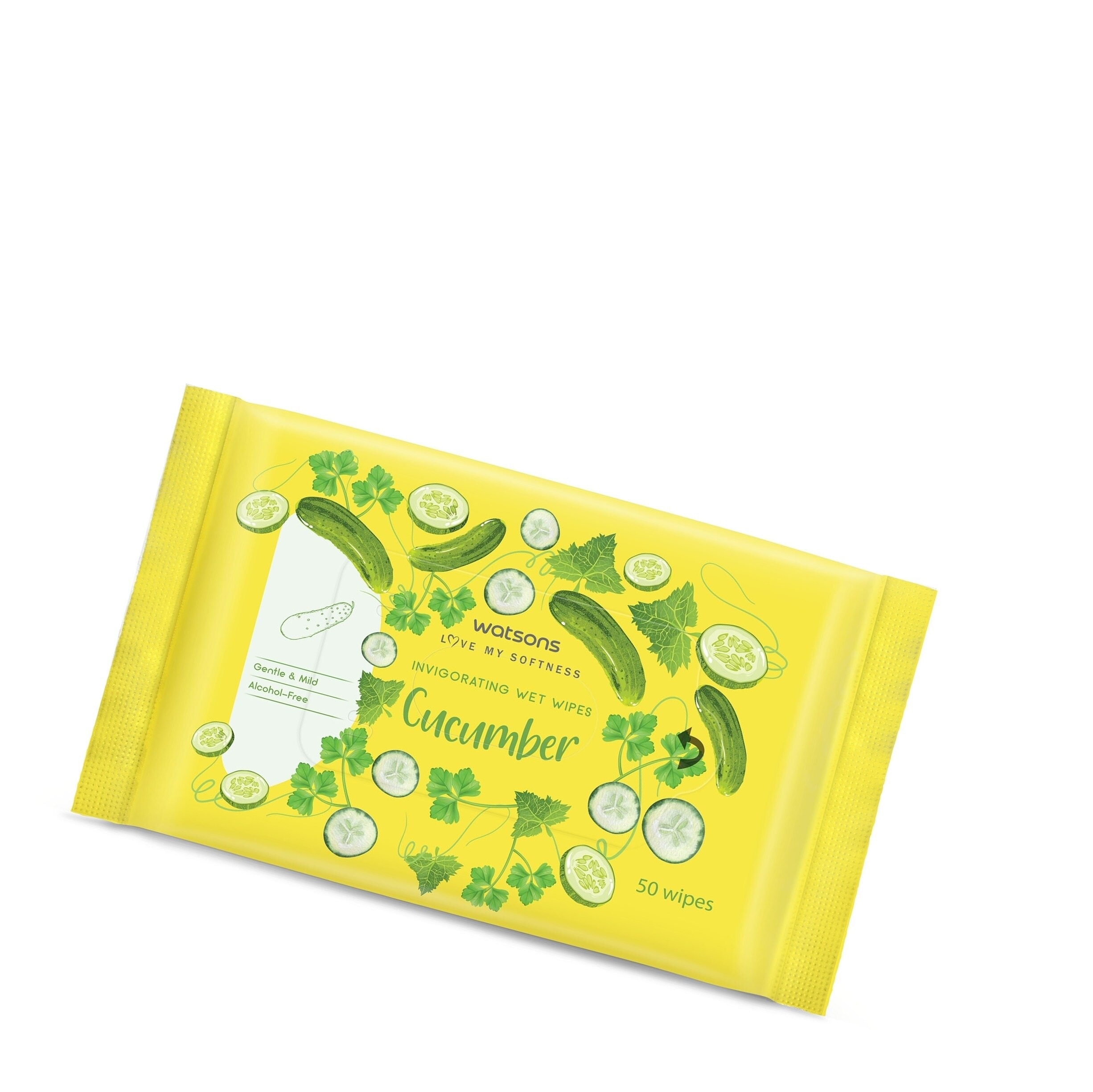 Invigorating Wet Wipes Sweet Cucumber Scented 50s