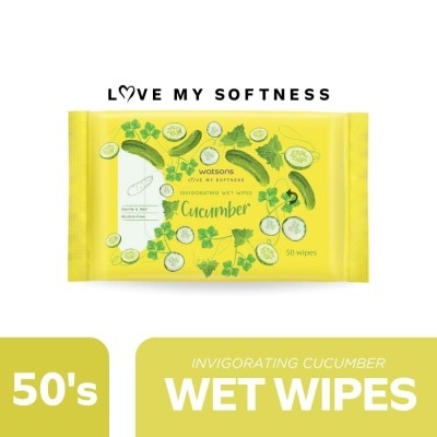 WATSONS Invigorating Wet Wipes Sweet Cucumber Scented 50s