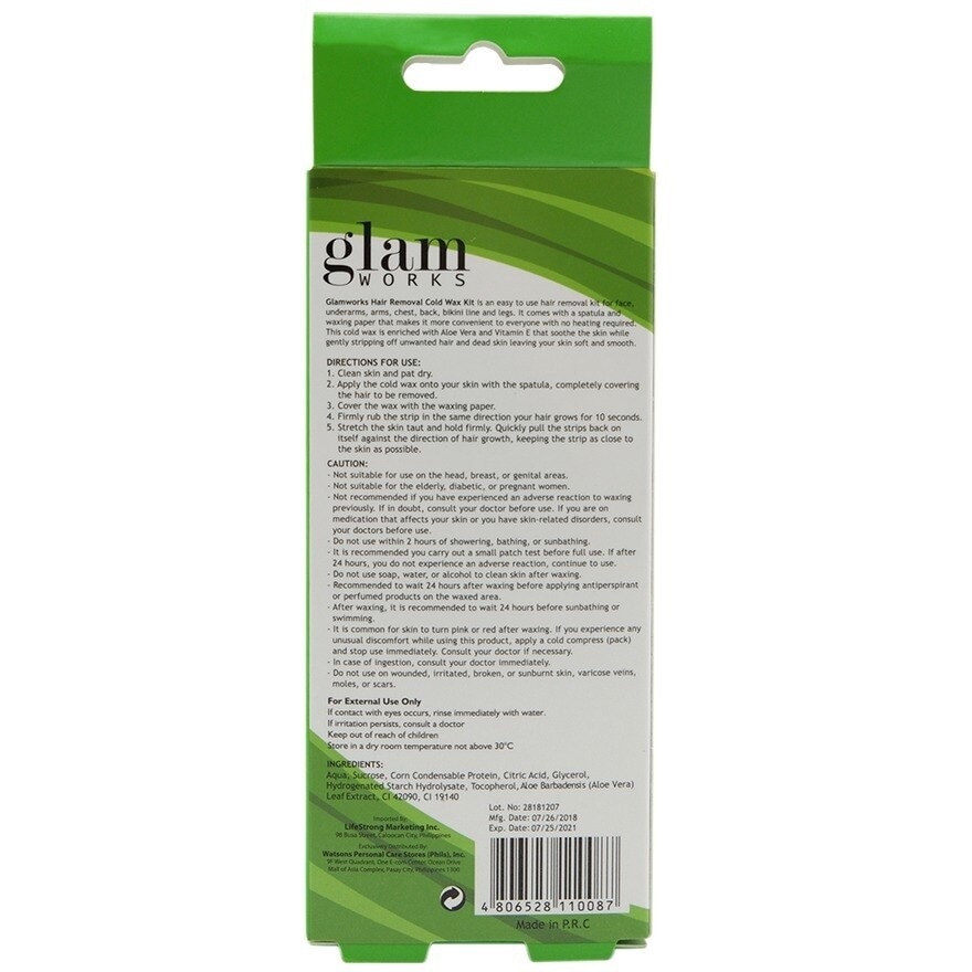 Hair Removal Cold Wax Kit Aloe and Vit. E 50g