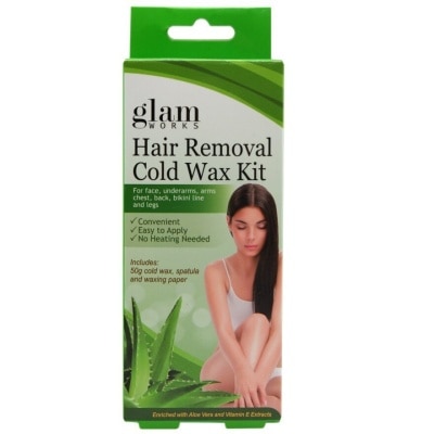 GLAMWORKS Hair Removal Cold Wax Kit Aloe and Vit. E 50g