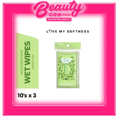 WATSONS Invigorating Wet Wipes Green Tea Scented 3 x 10 Sheets