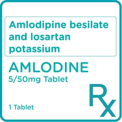 AMLODINE Amlodine Plus Amlodipine besilate 5mg + Losartan 50mg 1 Tablet [Prescription Required]