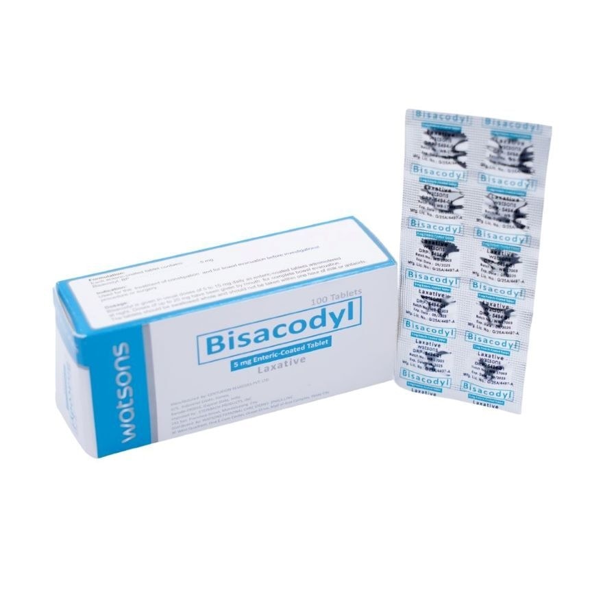 WATSONS GENERICS Bisacodyl 5mg 1 Enteric-Coated Tablet (Expiry:  Sept 30, 2025)