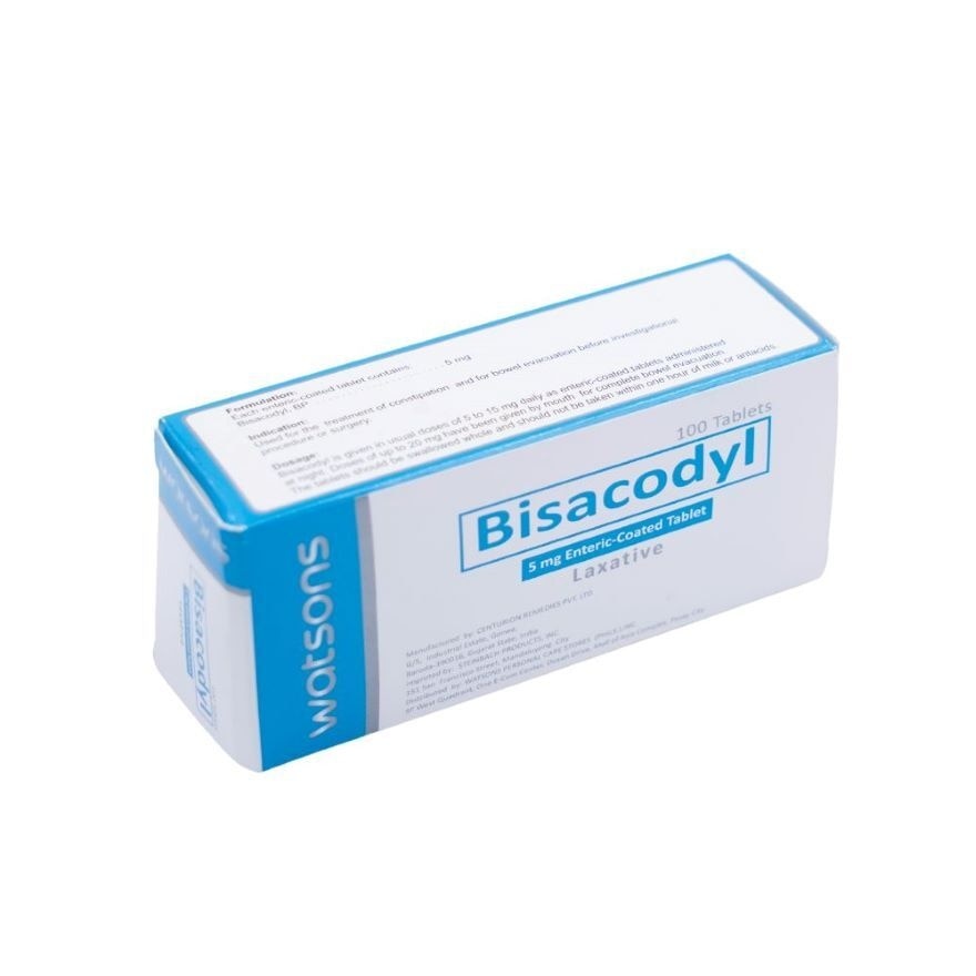 WATSONS GENERICS Bisacodyl 5mg 1 Enteric-Coated Tablet (Expiry:  Sept 30, 2025)