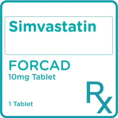 FORCAD Forcad Simvastatin 10mg 1 Tablet [Prescription Required]