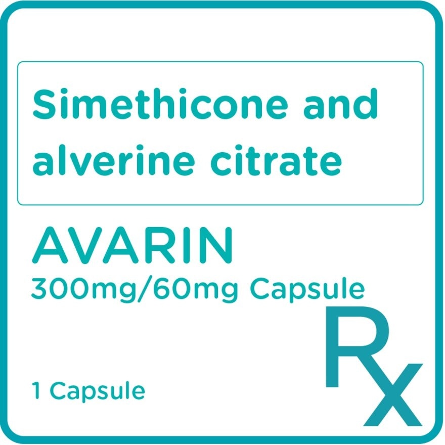 AVARIN Simethicone Alverine Citrate 300 mg/60mg Sold Per Piece [PRESCRIPTION REQUIRED]