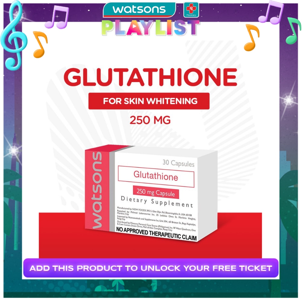 WATSONS GENERICS Glutathione 250mg Dietary Supplement Sold Per Piece