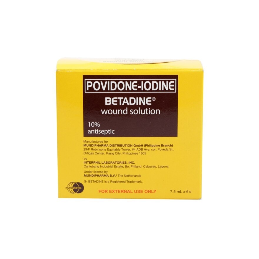 Povidone Iodine 10% Wound Solution 7.5mlx6's