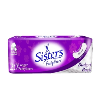 SISTERS Pantyliner 180mm 20 Longer Pantyliners Budget Pack