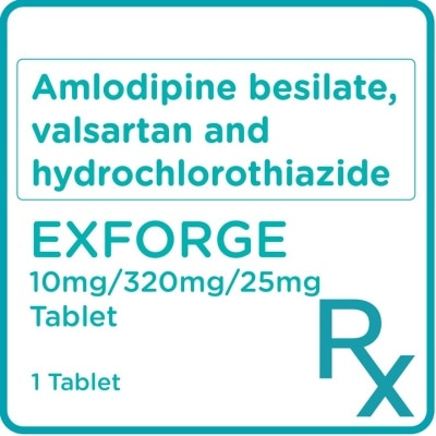 EXFORGE Exforge HCT Amlodipine 10mg Valsartan 320mg Hydrochlorothiazide 25mg 1 Tablet [Prescription Required]