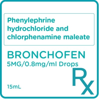 BRONCHOFEN Phenylephrine HCl Chlorpheniramine maleate 1 mg/0.8 mg/mL Oral Drops 15mL [PRESCRIPTION REQUIRED]