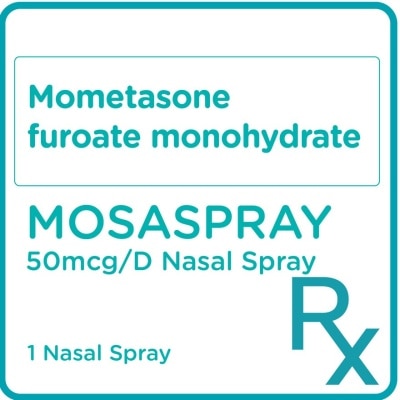 MOSASPRAY Mometasone furoate monohydrate 50mcg/D 1 Nasal Spray [PRESCRIPTION REQUIRED]