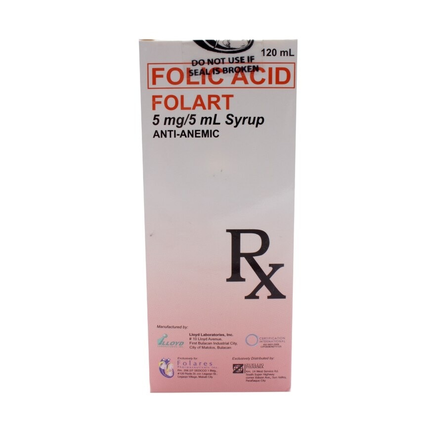 Folic Acid Syrup 120ml [PRESCRIPTION REQUIRED]