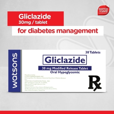 WATSONS GENERICS Gliclazide 30mg 1 Modified-release Tablet [PRESCRIPTION REQUIRED]