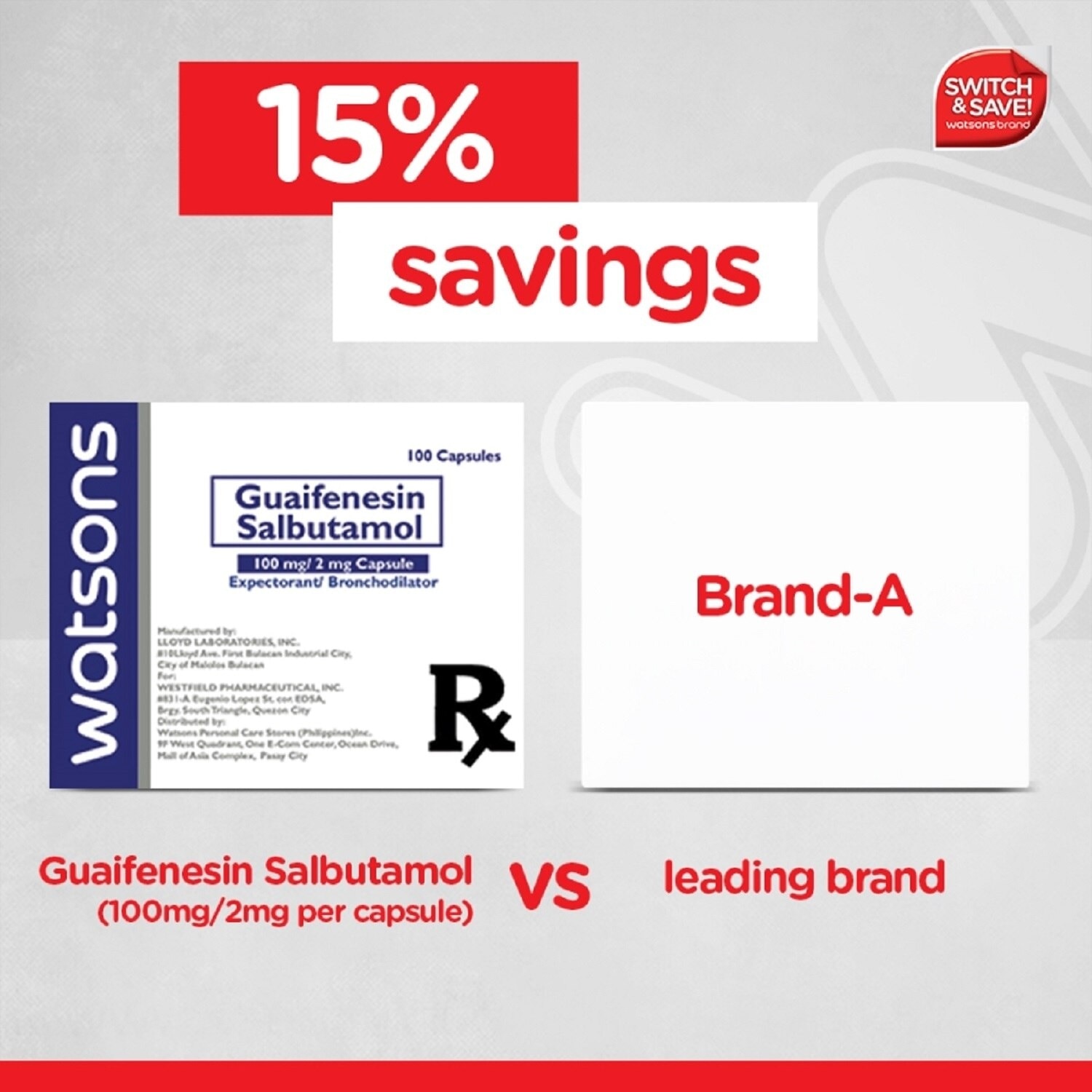 Guaifenesin + Salbutamol 100mg/2mg 1 Capsule [PRESCRIPTION REQUIRED]