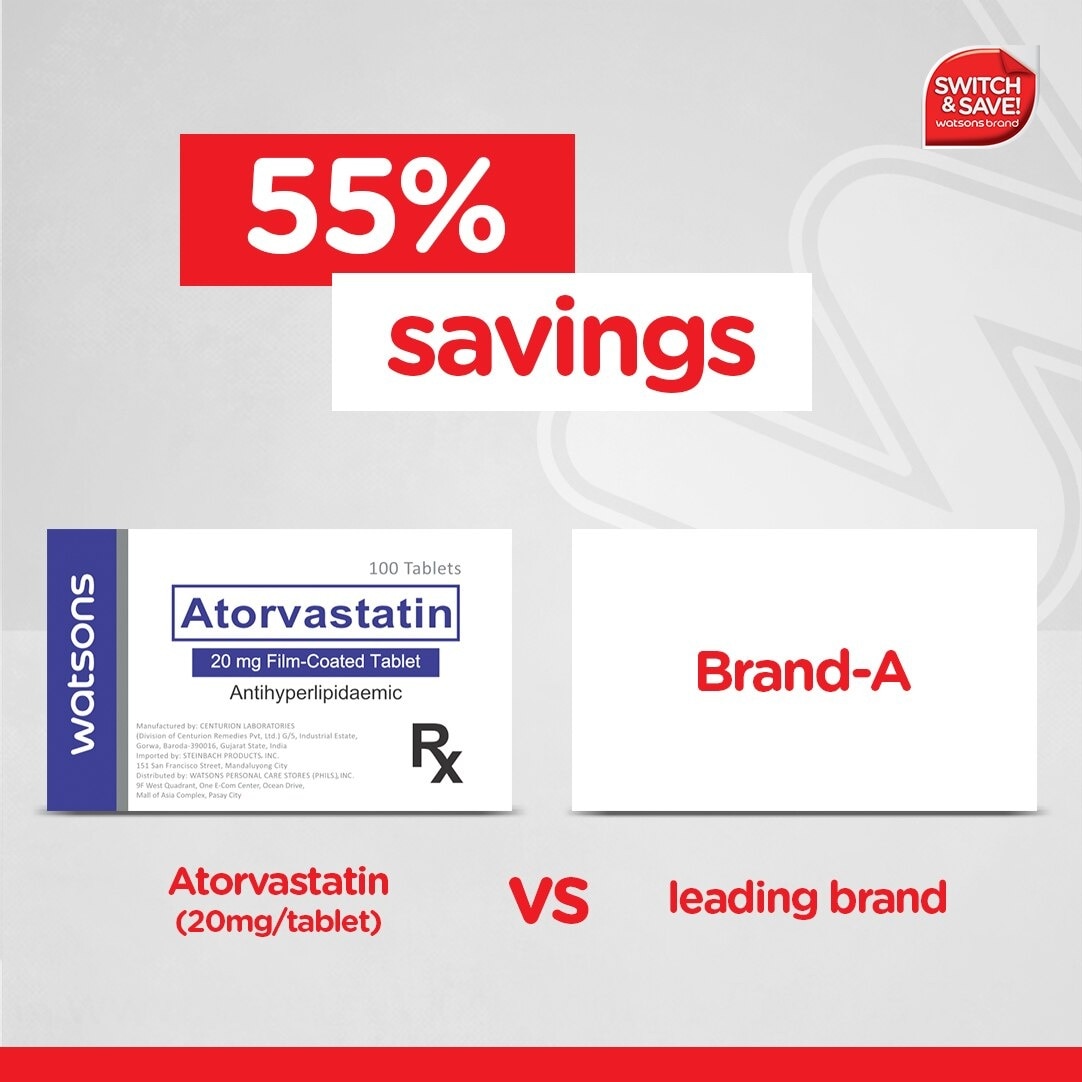 Watsons Atorvastatin 20mg 1tablet[PRESCRIPTION REQUIRED]