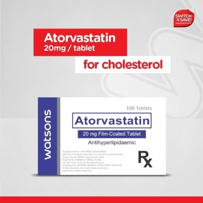 WATSONS GENERICS Watsons Atorvastatin 20mg 1tablet[PRESCRIPTION REQUIRED]