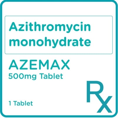 AZEMAX Azithromycin monohydrate 500mg 1 Tablet [PRESCRIPTION REQUIRED]