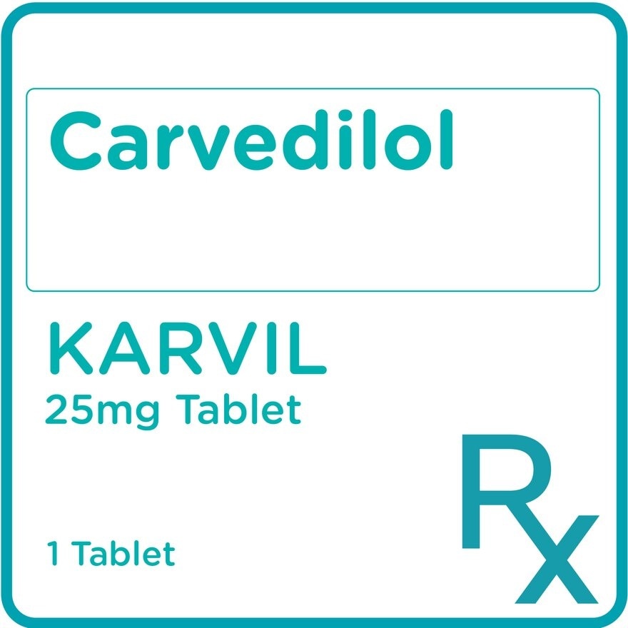 Karvil Carvedilol 25mg 1 Tablet [Prescription Required]