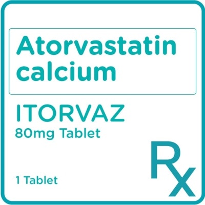 ITORVAZ Itorvaz Atorvastatin Calcium 80mg 1 Tablet [Prescription Required]