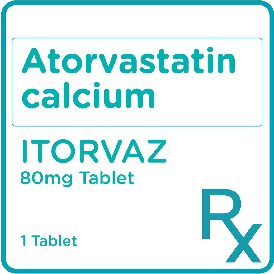 Itorvaz Atorvastatin Calcium 80mg 1 Tablet [Prescription Required]