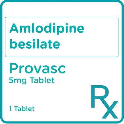 PROVASC Amlodipine besilate 5mg 1 Tablet [PRESCRIPTION REQUIRED]