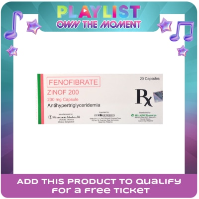 ZINOF - ZINOF Fenofibrate 200Mg Sold Per Piece [PRESCRIPTION REQUIRED]