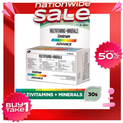 CENTRUM Centrum Advance Multivitamins + Minerals 30 Tablets Bottle