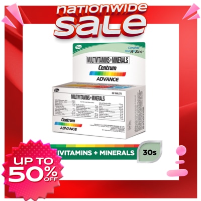 CENTRUM Centrum Advance Multivitamins + Minerals 30 Tablets Bottle