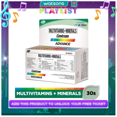 CENTRUM Centrum Advance Multivitamins + Minerals 30 Tablets Bottle
