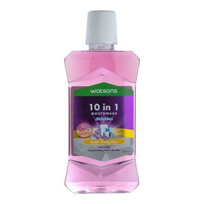 WATSONS 10in1 Alcohol-Free Mouthwash 500ml