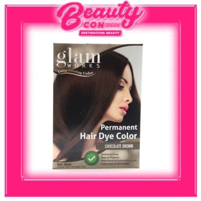 GLAMWORKS Permanent Hair Dye Color Chocolate Brown 30mL