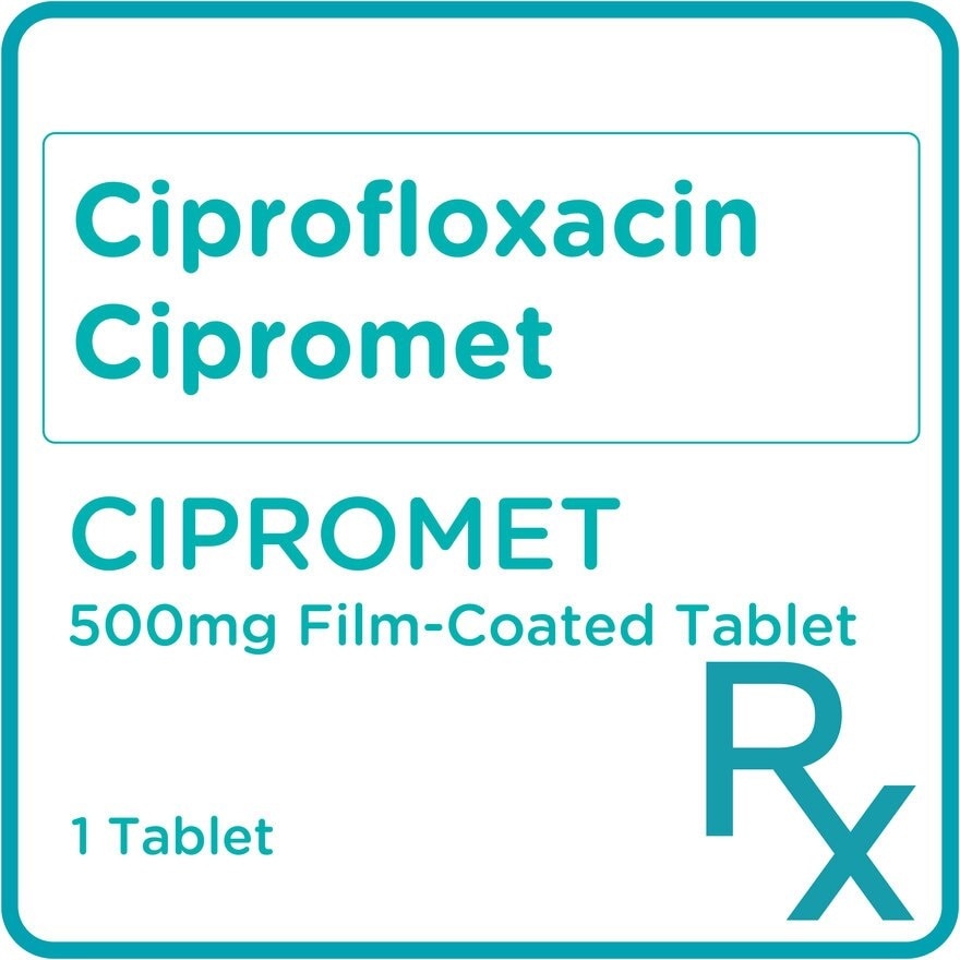 Ciprofloxacin Cipromet 500mg Film-Coated 1 Tablet [Prescription Required]