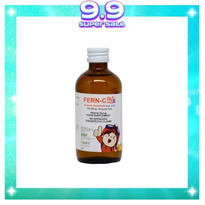 FERN C Sodium ascorbate 109.68mg (equivalent to ascorbic acid 97.5mg) elemental Zinc 5mg Syrup 120mL
