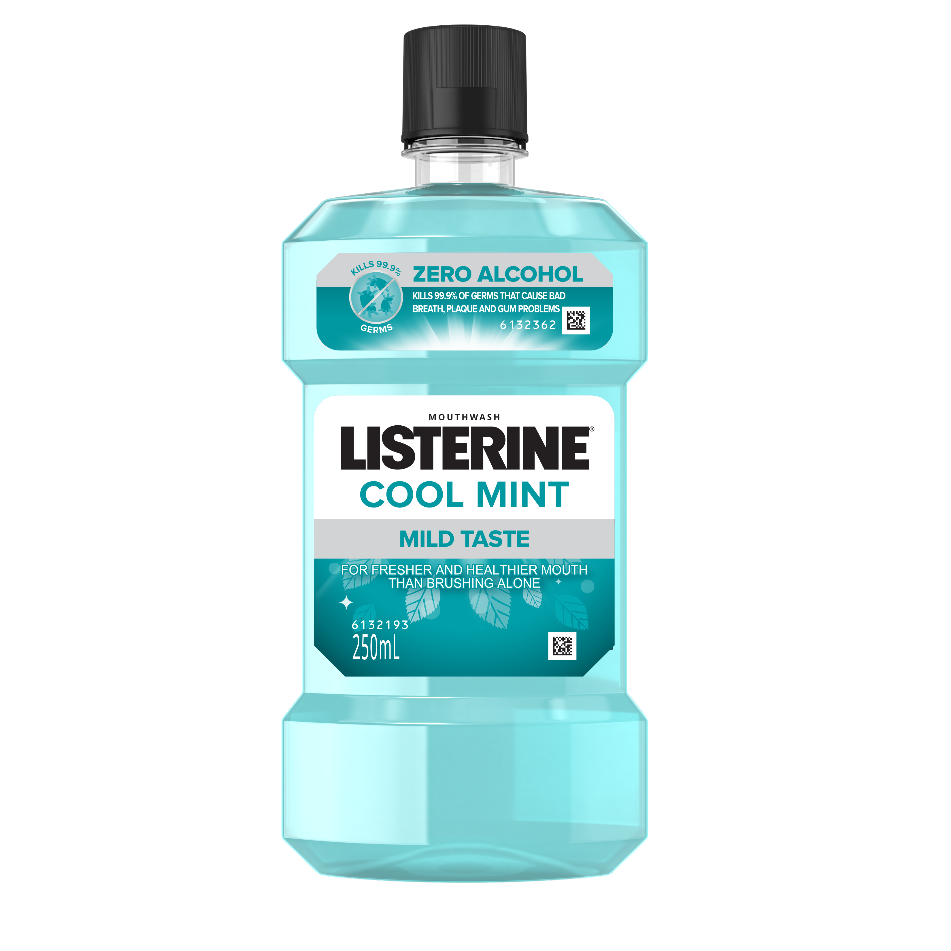 Listerine Cool Mint Zero Alcohol / Alcohol Free Mouthwash 250ml - For Oral Care, Fresh Breath