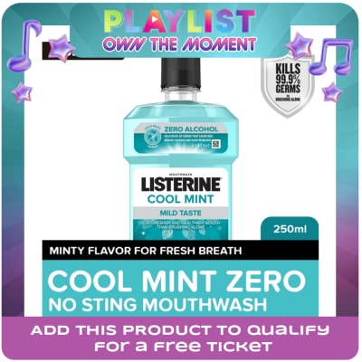 LISTERINE - Listerine Cool Mint Zero Alcohol / Alcohol Free Mouthwash 250ml - For Oral Care, Fresh Breath