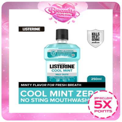LISTERINE - Listerine Cool Mint Zero Alcohol / Alcohol Free Mouthwash 250ml - For Oral Care, Fresh Breath