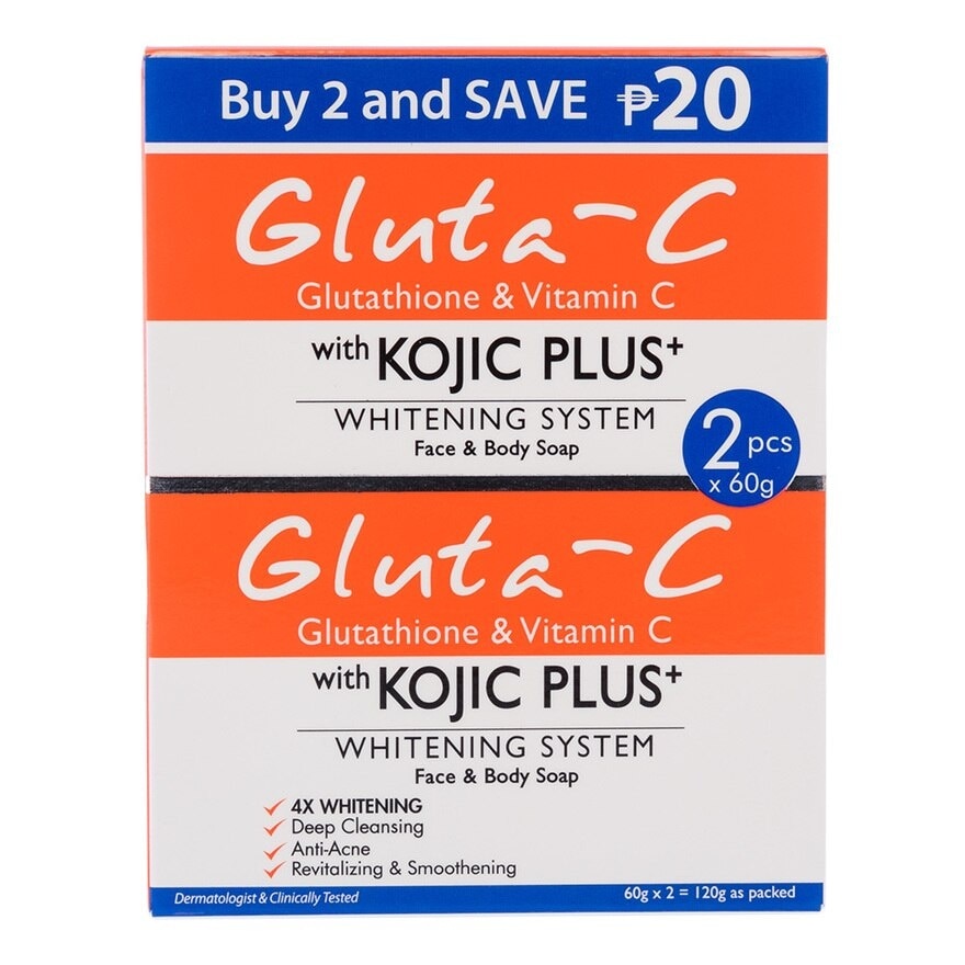 Kojic Plus+ Face and Body Soap 60gx2