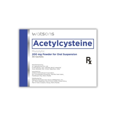 WATSONS GENERICS WATSONS GENERICS Acetylcysteine Powder 200mg 1 Sachet [PRESCRIPTION REQUIRED]