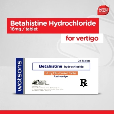 WATSONS GENERICS Betahistine hydrochloride 16mg 1 Tablet [PRESCRIPTION REQUIRED]