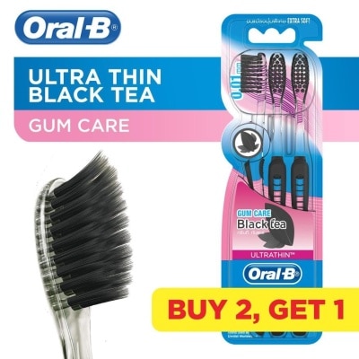 ORAL B Ultrathin Gum Care Black Tea Extra Soft Toothbrush 3s