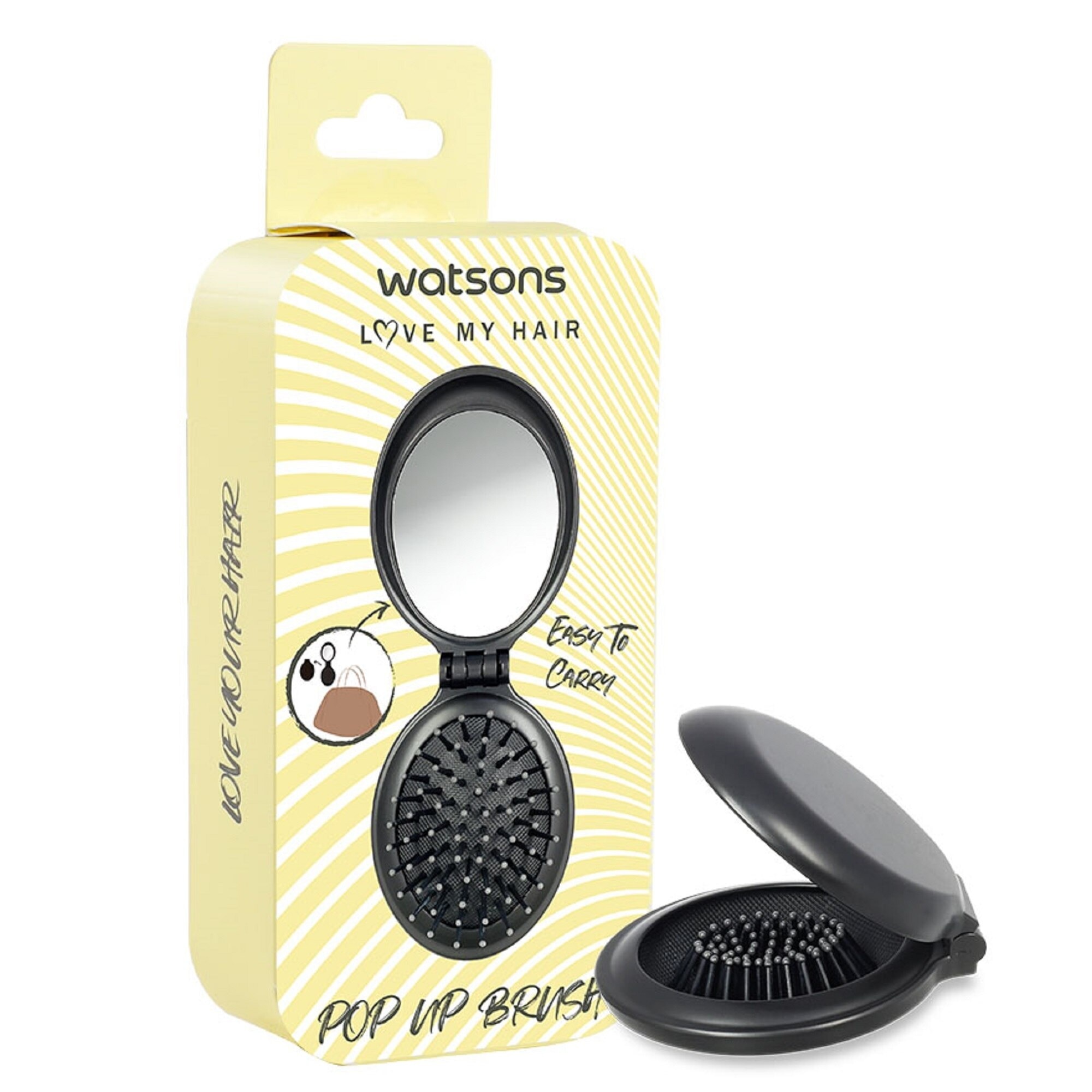 Foldable Hairbrush With Mirror