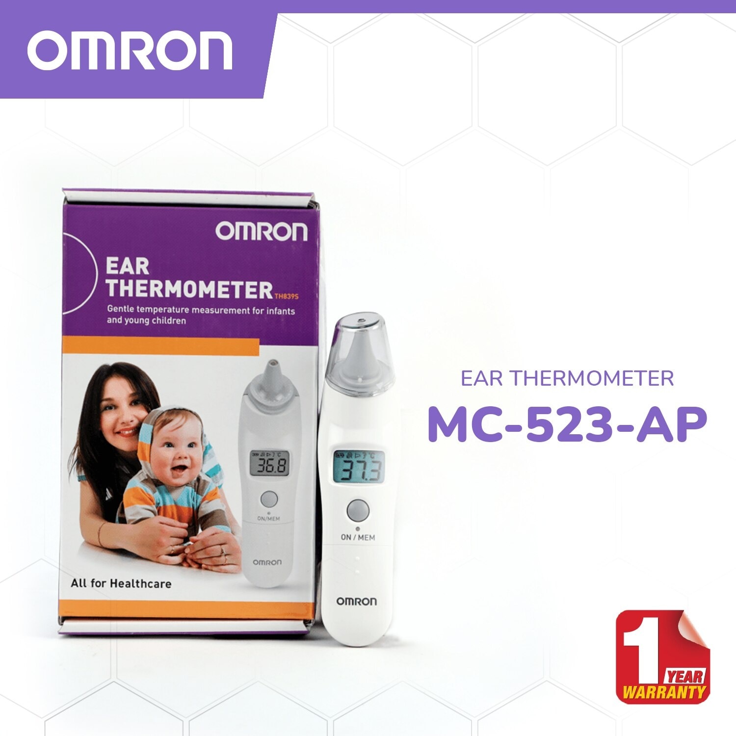 OMRON TH839S Digital Ear Thermometer for Baby and Body Temperature