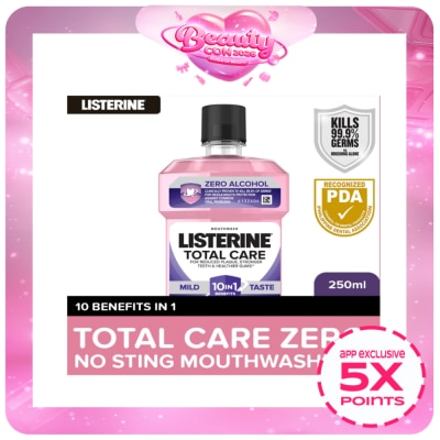 LISTERINE - Listerine Total Care Zero Alcohol/ Alcohol Free Mouthwash 250ml - Mild Taste for Complete Oral Care