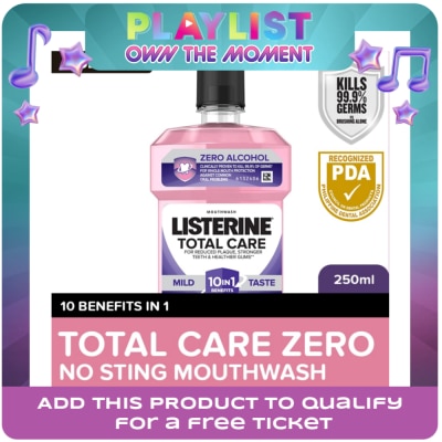 LISTERINE - Listerine Total Care Zero Alcohol/ Alcohol Free Mouthwash 250ml - Mild Taste for Complete Oral Care
