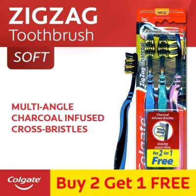 COLGATE Zigzag Charcoal Infused Bristles Toothbrush