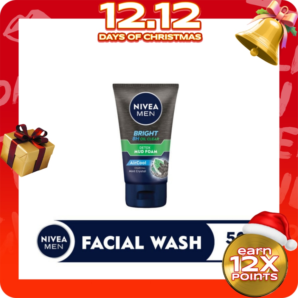 NIVEA Men Bright Anti-Oil + Detox Mud Foam 50g