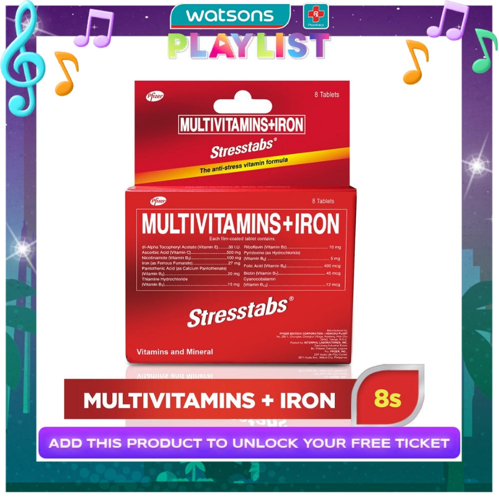 Stresstabs Multivitamins + Iron 8 Tablets
