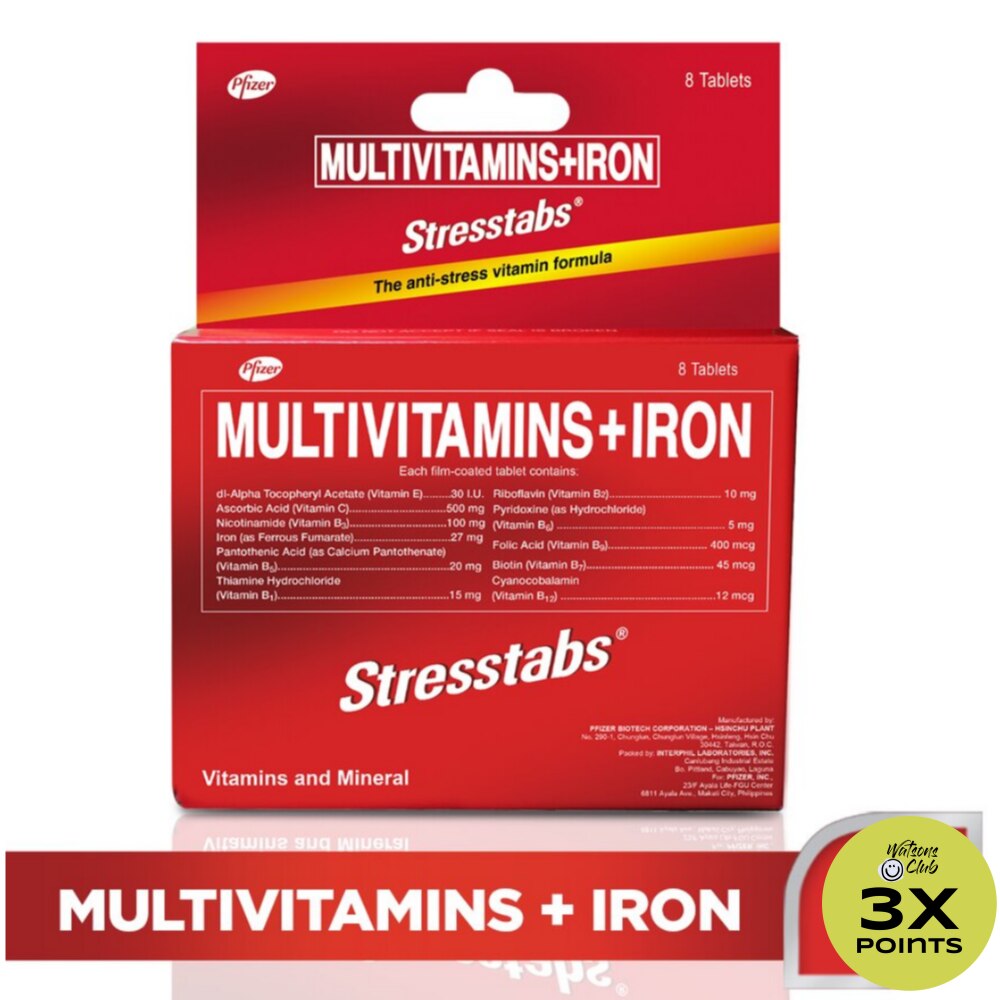 Stresstabs Multivitamins + Iron 8 Tablets