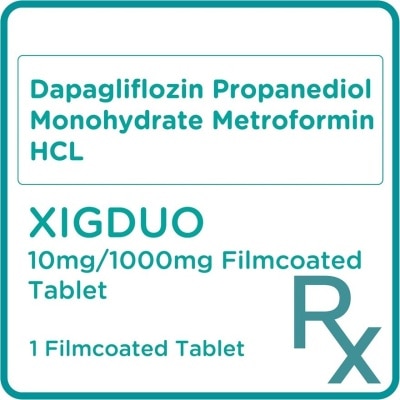 XIGDUO Dapagliflozin Propanediol Monohydrate 10mg Metroformin Hcl 1000mg 1 Film Coated Tablet [PRESCRIPTION REQUIRED]